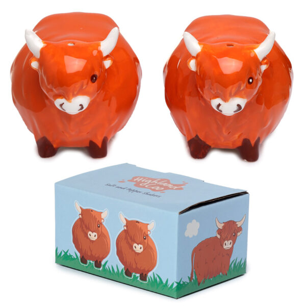 Ceramic Salt & Pepper Set - Highland Coo - Image 9