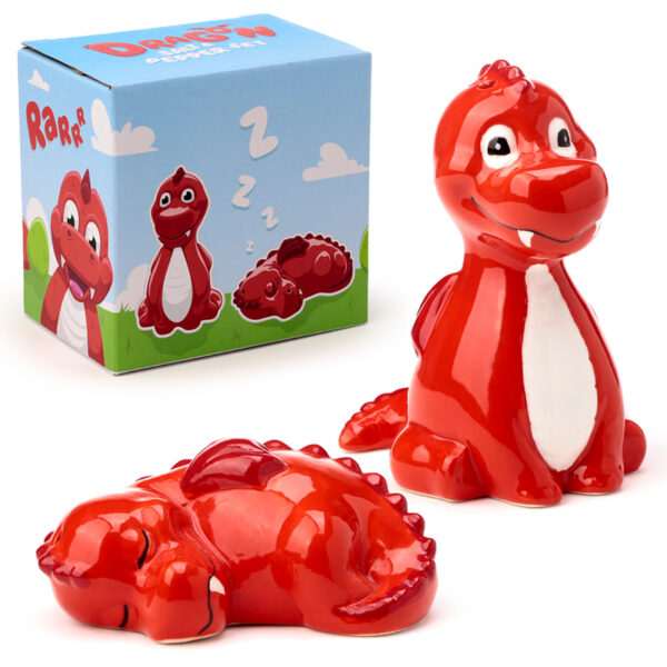 Ceramic Salt & Pepper Set - Red Dragon - Image 11