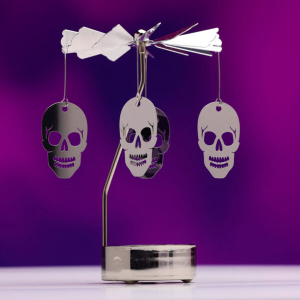 Spinning Tea Light Carousel Candle Holder - Skull - Image 3