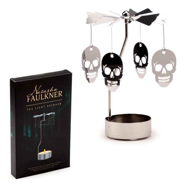 Spinning Tea Light Carousel Candle Holder - Skull - Image 5