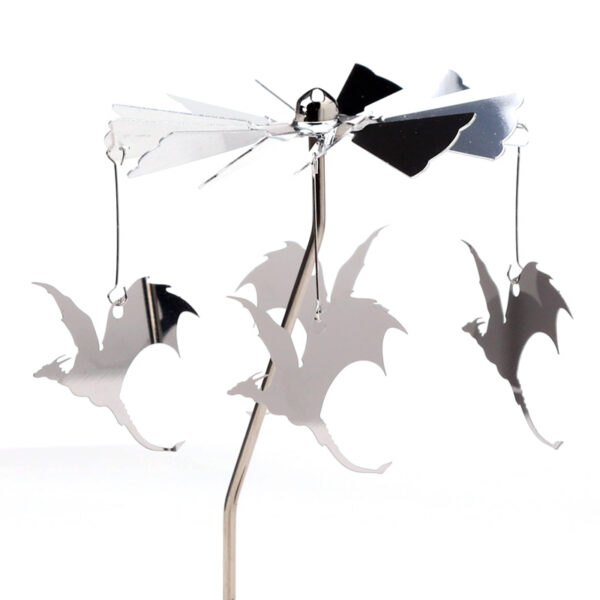 Spinning Tea Light Carousel Candle Holder - Flying Dragons - Image 4