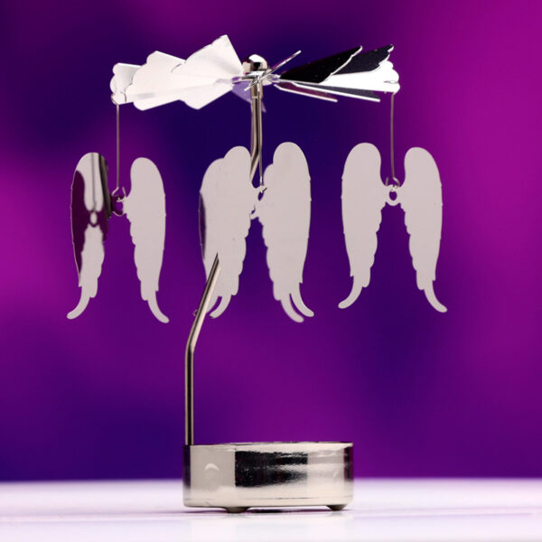 Spinning Tea Light Carousel Candle Holder - Angel Wings - Image 3