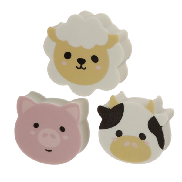 Eraser 3 Piece Set - Adoramals Farm (Cow/Sheep/Pig) - Image 2