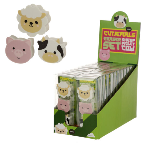 Eraser 3 Piece Set - Adoramals Farm (Cow/Sheep/Pig) - Image 4