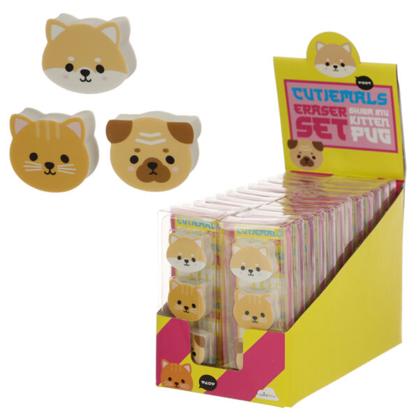 Eraser 3 Piece Set - Adoramals Pets (Cat/Pug/Shiba Inu) - Image 4