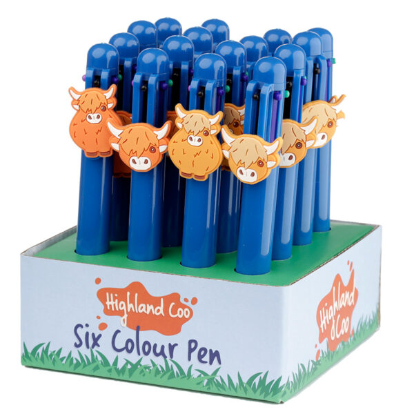Multi Colour Pen (6 Colours) - Highland Coo Cow - Image 5