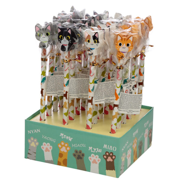 Fun Cat Pencil and Eraser Set - Image 2