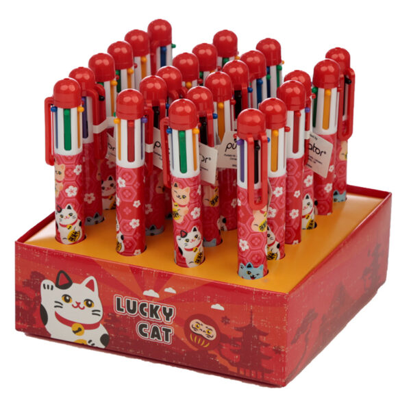 Multi Colour Pen (6 Colours) - Lucky Cat Maneki Neko - Image 3