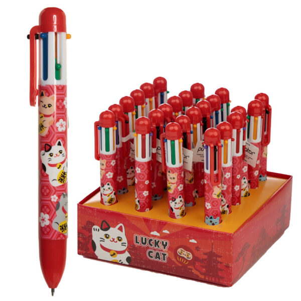 Multi Colour Pen (6 Colours) - Lucky Cat Maneki Neko - Image 4