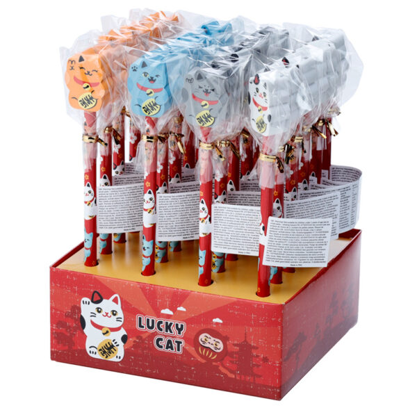 Fun Lucky Cat Maneki Neko Pencil and Eraser Set - Image 6