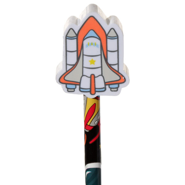 Fun Hello Space Pencil and Eraser Topper Set - Image 4