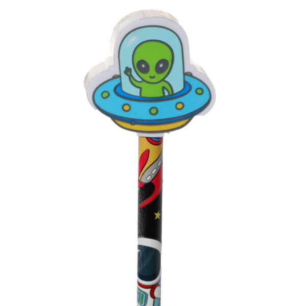 Fun Hello Space Pencil and Eraser Topper Set - Image 6