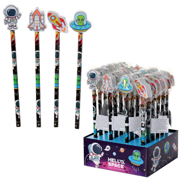 Fun Hello Space Pencil and Eraser Topper Set - Image 8