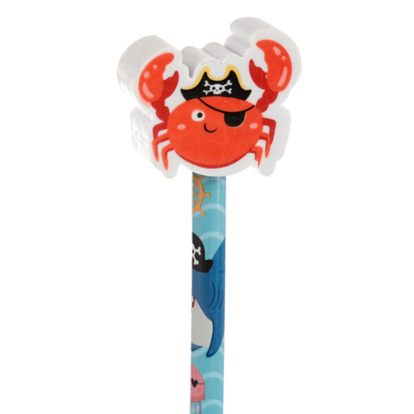 Fun Ahoy Ocean Pirate Friends Pencil and Eraser Topper Set - Image 2