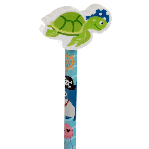 Fun Ahoy Ocean Pirate Friends Pencil and Eraser Topper Set - Image 3