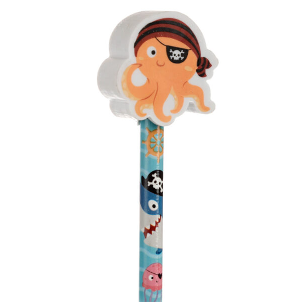 Fun Ahoy Ocean Pirate Friends Pencil and Eraser Topper Set - Image 4