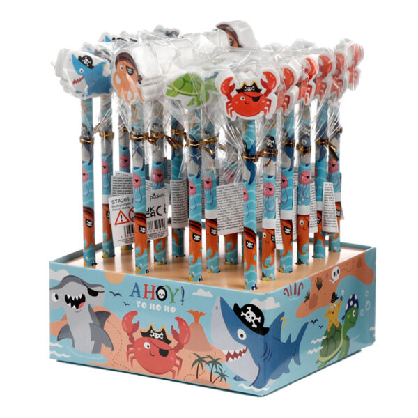 Fun Ahoy Ocean Pirate Friends Pencil and Eraser Topper Set - Image 6