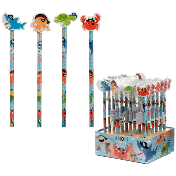 Fun Ahoy Ocean Pirate Friends Pencil and Eraser Topper Set - Image 11