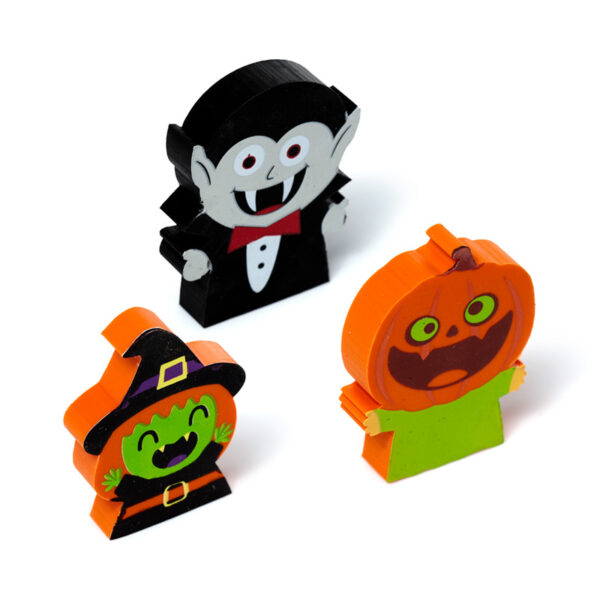 Eraser 3 Piece Set - Witch, Vampire & Pumpkin - Image 2
