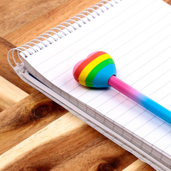Pencil & Eraser Topper - Rainbow Heart - Image 3