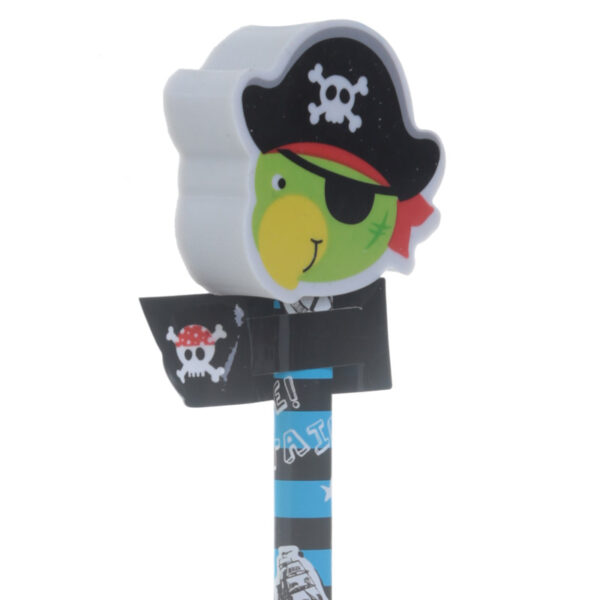 Fun Pirate Design Pencil and Eraser Set - Image 3