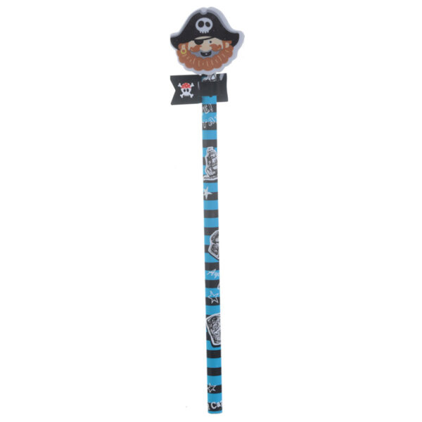 Fun Pirate Design Pencil and Eraser Set - Image 4