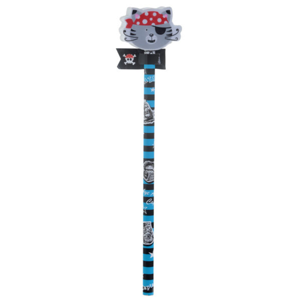 Fun Pirate Design Pencil and Eraser Set - Image 6