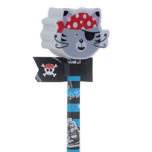 Fun Pirate Design Pencil and Eraser Set - Image 7