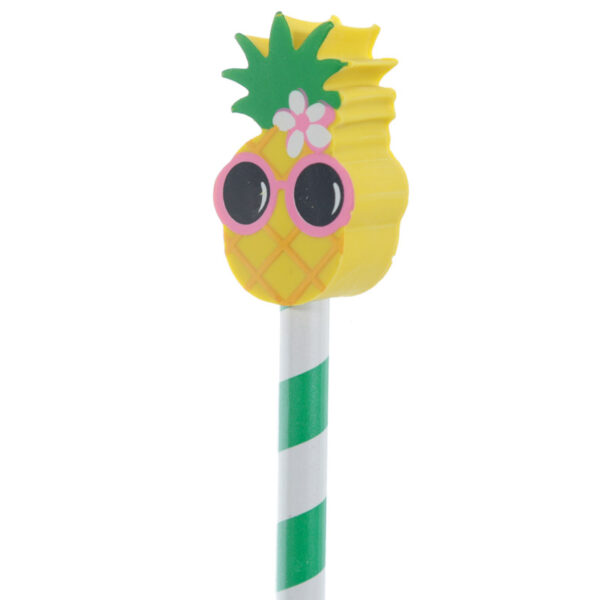 Cute Tropical Design Pencil and Eraser Set - Image 2