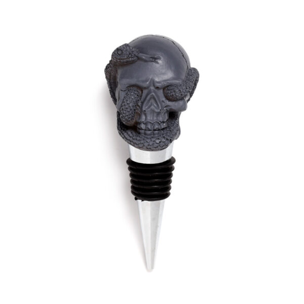 Novelty Bottle Stopper - Skulls and Roses Skull and Snake - Image 4