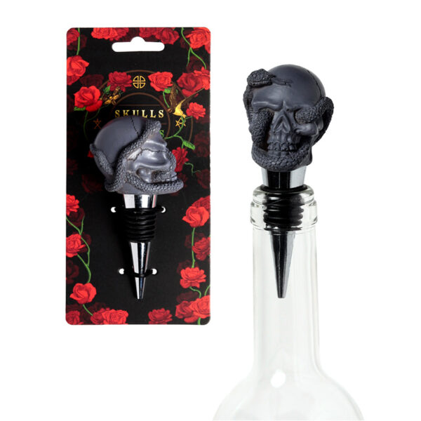 Novelty Bottle Stopper - Skulls and Roses Skull and Snake - Image 10