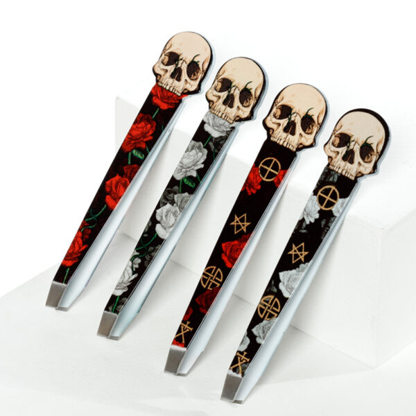 Shaped Tweezers - Skull and Roses - Image 2