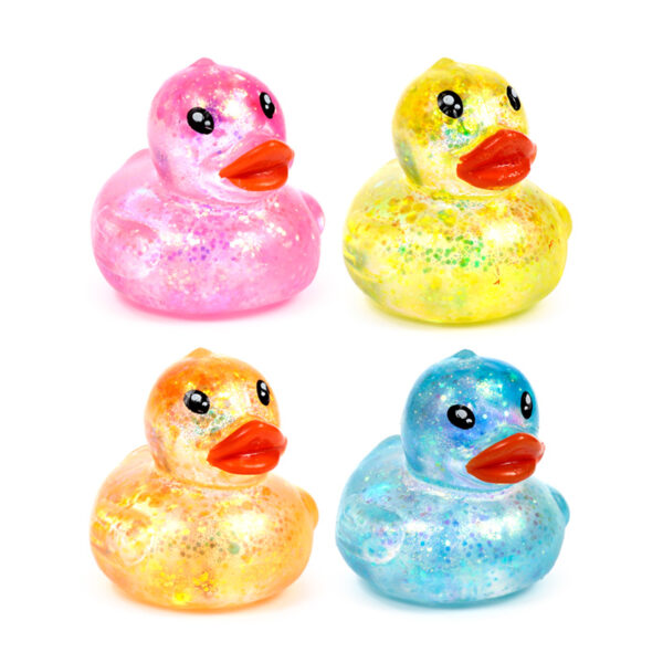 Stretchy Squeezy Fidget Toy - Glitter Duck - Image 2