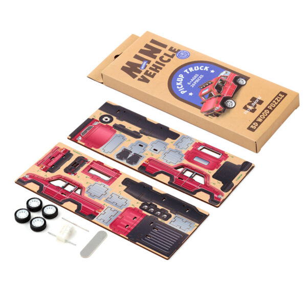 24pc 3D Kids Wooden Jigsaw Puzzle - Motor Vehicles - Image 3