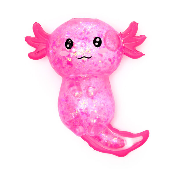 Stretchy Squeezy Fidget Toy - Glitter Axolotl - Image 3