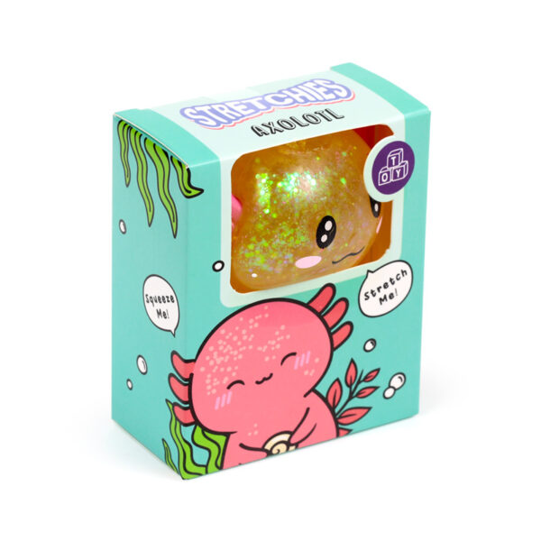 Stretchy Squeezy Fidget Toy - Glitter Axolotl - Image 10