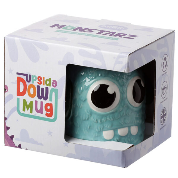 Novelty Upside Down Ceramic Mug - Blue Monstarz Monster - Image 5