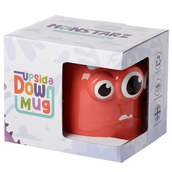 Novelty Upside Down Ceramic Mug - Red Monstarz Monster - Image 5