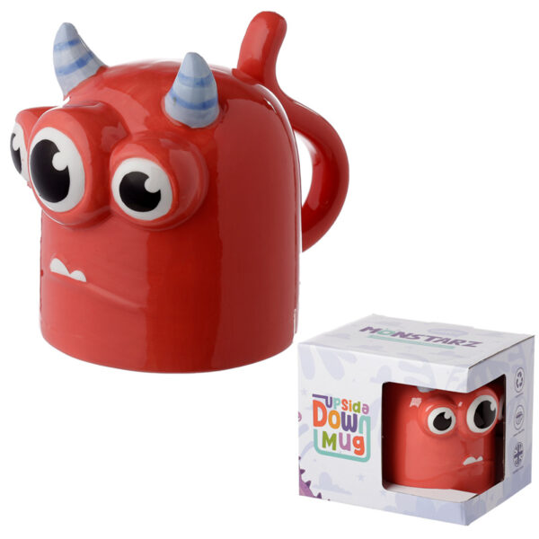 Novelty Upside Down Ceramic Mug - Red Monstarz Monster - Image 6
