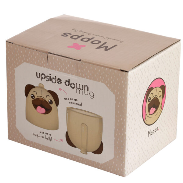Novelty Upside Down Ceramic Mug - Mopps Pug - Image 6