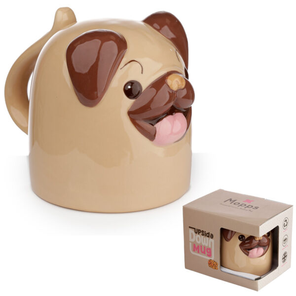 Novelty Upside Down Ceramic Mug - Mopps Pug - Image 7
