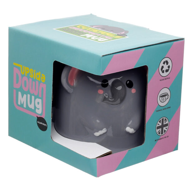 Novelty Upside Down Ceramic Mug - Adoramals Elephant - Image 5