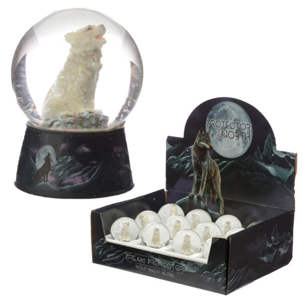 Dream Protector - Protector of the North Wolf Snow Globe - Image 4