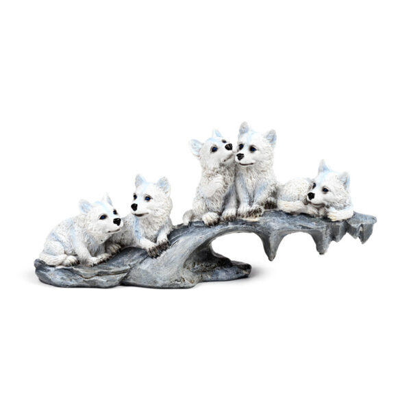 Wolf Ornament - Puppies Playing on Stone Outcrop - Image 2