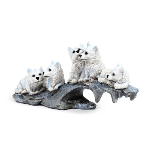 Wolf Ornament - Puppies Playing on Stone Outcrop - Image 3