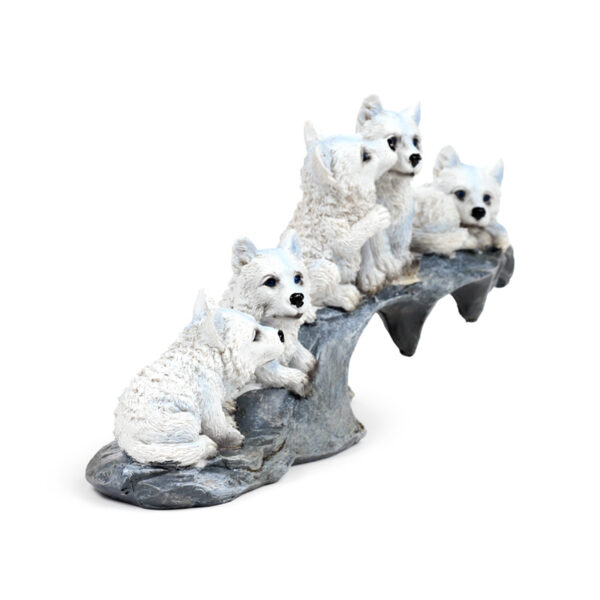 Wolf Ornament - Puppies Playing on Stone Outcrop - Image 8