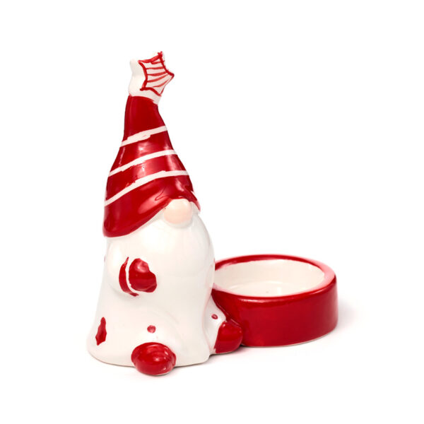 Ceramic Tea Light Candle Holder - Christmas Gonk - Image 3