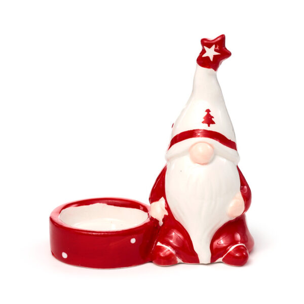 Ceramic Tea Light Candle Holder - Christmas Gonk - Image 4