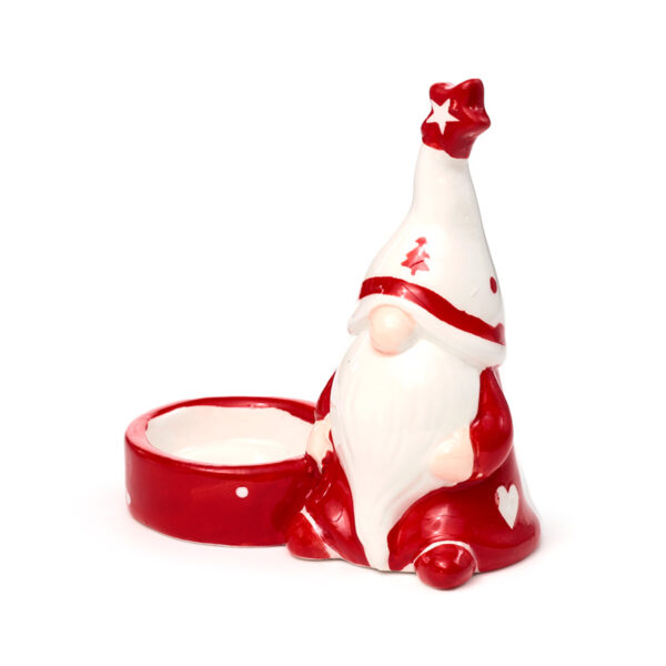 Ceramic Tea Light Candle Holder - Christmas Gonk - Image 6