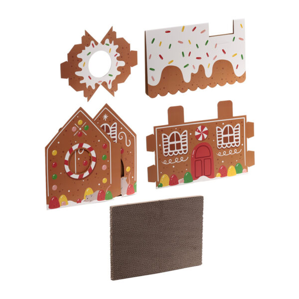 Cardboard Cat Den Playhouse - Christmas Gingerbread House - Image 7